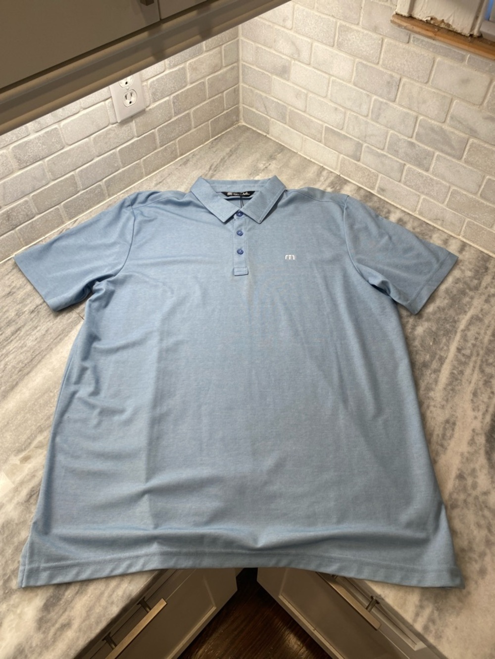 Travis Mathew Light Blue Men’s Polo - Short Sleeve Performance